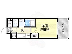 ララプレイス新大阪シエスタ 1Kの間取図画像