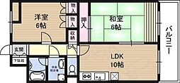 ラヴィルヌーヴェルドゥ 2LDKの間取図画像