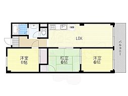 シャルル新大阪 3LDKの間取図画像
