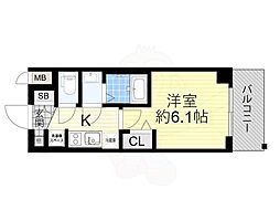 プレサンス東三国駅前グランクラス 1Kの間取図画像