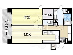 リーガル新大阪駅前 1LDKの間取図画像