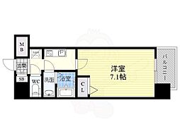 ラドゥセール新大阪 1Kの間取図画像