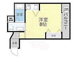 ミールズ新大阪 ワンルームの間取図画像