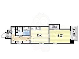AuroraCourt木川 1DKの間取図画像