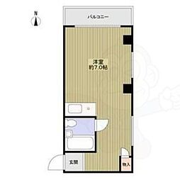 フラワービル ワンルームの間取図画像