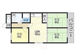 サンハイツマルミ 3LDKの間取図画像