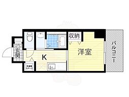 アーバンパーク住之江公園2 2階1Kの間取り