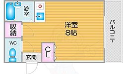 Halさくら ワンルームの間取図画像
