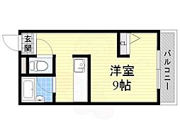 サニーハイツ住吉 1DKの間取図画像