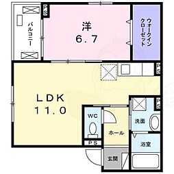 ロチェスドール 1LDKの間取図画像