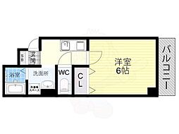 MiYo87天下茶屋 1Kの間取図画像