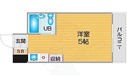 ビバリーヒルズ花園南 ワンルームの間取図画像