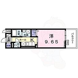 ラパン 1Kの間取図画像