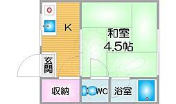 サン・ローズ小林 1Kの間取図画像