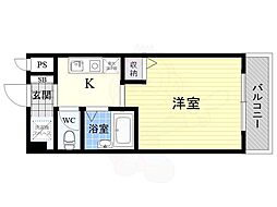 ビジタル丸山通5 1Kの間取図画像