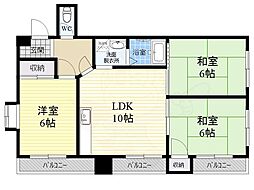 サワーハイツ住之江 3LDKの間取図画像