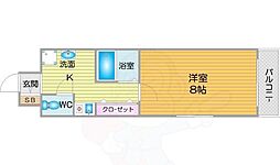 フォレストインサイド2 1Kの間取図画像