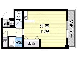シャトーイズミ ワンルームの間取図画像