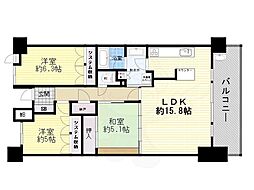 パークシティ大阪サウスガーデンズコート 3LDKの間取図画像