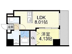 ウェルホームズ住吉大社 1LDKの間取図画像