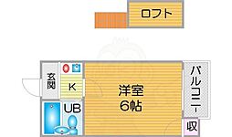 JPアパートメント住之江 1Kの間取図画像