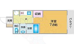 AXIS天神ノ森 1Kの間取図画像
