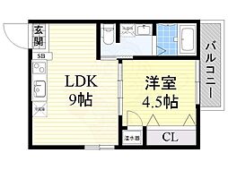 Fメゾン北加賀屋3番館 2階/-