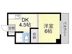 ラパンジール大国3 1DKの間取図画像