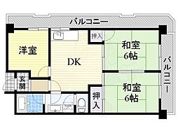 恒信ハイツ 3DKの間取図画像