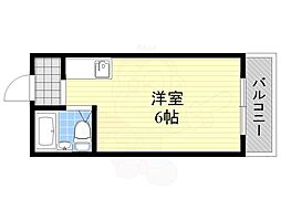ギャレ山王 ワンルームの間取図画像