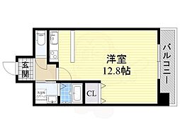 レバンガ阿倍野AP ワンルームの間取図画像