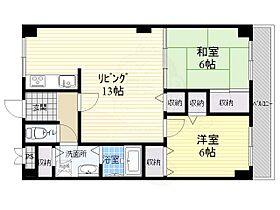 ウィステリアハイツ  ｜ 兵庫県尼崎市東難波町４丁目（賃貸マンション2LDK・4階・55.00㎡） その2