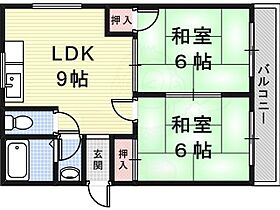 岡田ハイツ  ｜ 兵庫県尼崎市水明町（賃貸アパート2LDK・2階・51.34㎡） その2