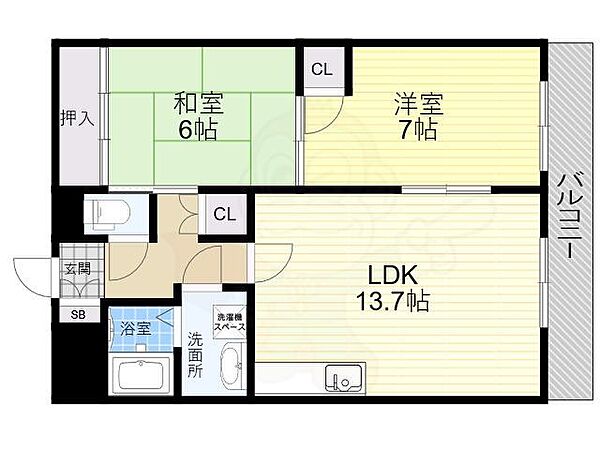 三番館 ｜兵庫県尼崎市北竹谷町３丁目(賃貸マンション2LDK・1階・61.38㎡)の写真 その2