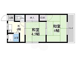 豊田文化 2Kの間取図画像