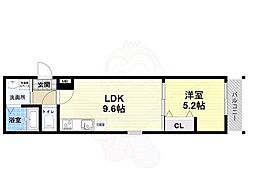 フジパレス尼崎城西 3階1LDKの間取り