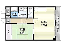 エンゼルコ・宮前 1LDKの間取図画像