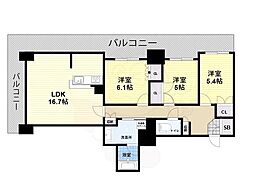 ローレルタワー尼崎 3LDKの間取図画像