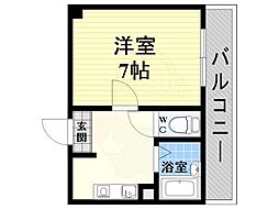 プラウデスト 1Kの間取図画像