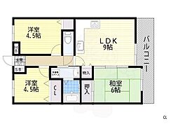 リビーナ東なにわ 3LDKの間取図画像