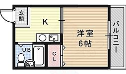 ヴィラプレミエール 1Kの間取図画像