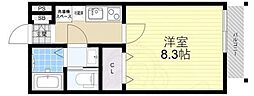 尼崎市汐町アパート 1Kの間取図画像