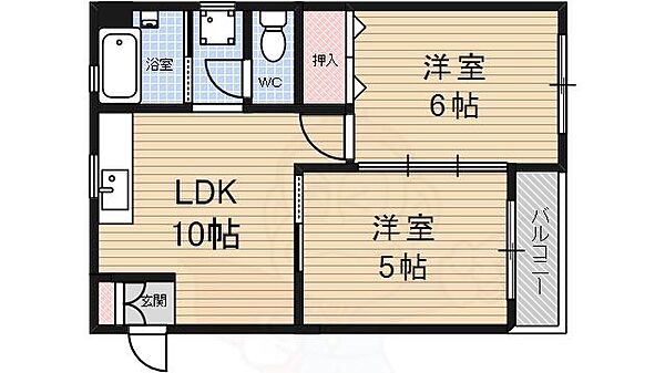 大阪府堺市堺区中安井町１丁(賃貸マンション2LDK・4階・45.36㎡)の写真 その2