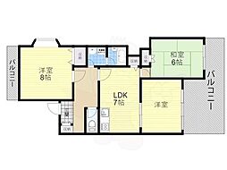 ロータリービルド宿院 3LDKの間取図画像