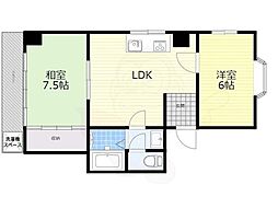 サニーハイツ今池 2LDKの間取図画像