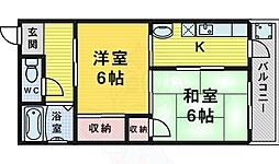京町第一マンション 2Kの間取図画像