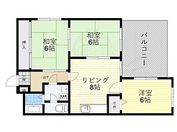 キングス・コート 3LDKの間取図画像