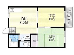 グリーンアイランド 2DKの間取図画像
