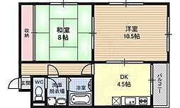 モリ・ギハイツ 2DKの間取図画像