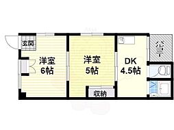 ハイツM 2Kの間取図画像